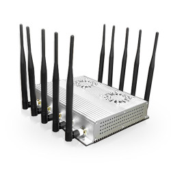 High Power 10 Channels Desktop Network Wiretapping Device Jammer 50W for School Conference Indoor Use Cell Phone Signal Blocker