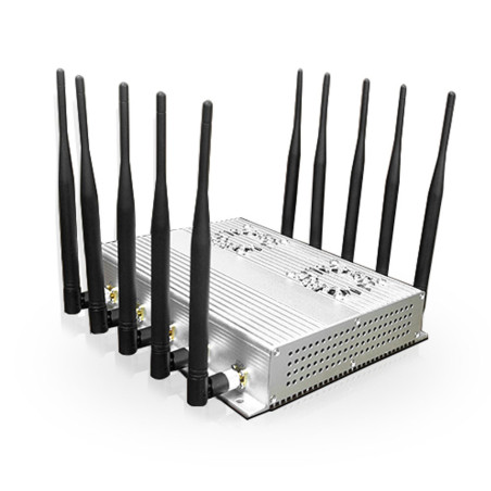 High Power 10 Channels Desktop Network Wiretapping Device Jammer 50W for School Conference Indoor Use Cell Phone Signal Blocker